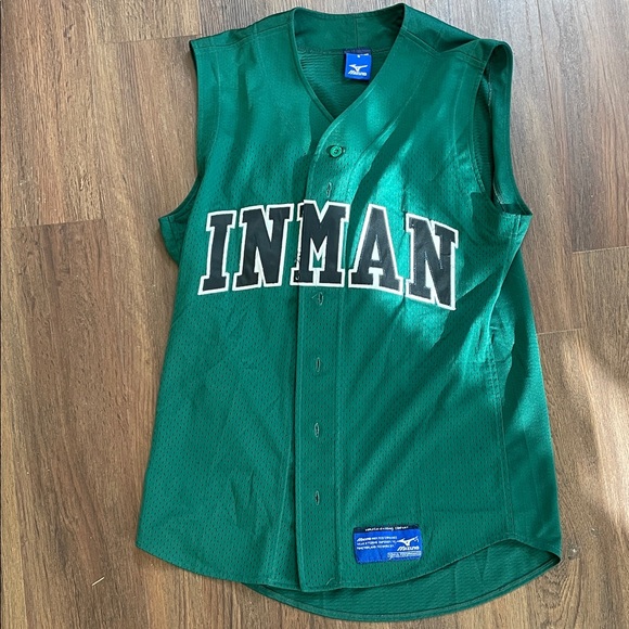 Inman middle school green Sleeveless Men's baseball jersey - Picture 1 of 6